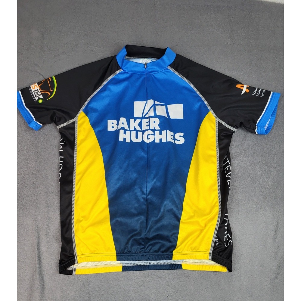 Primal Cycling Jersey Mens‎ Large Blue Lightweight Full Zip Stretch Performance